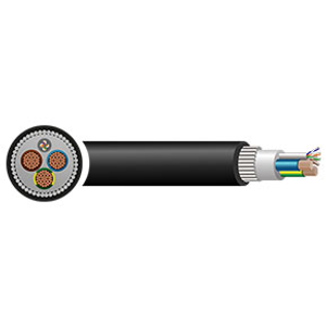 Electric Vehicle Charging Cable Power & Cat5E 3 Core 6mm² SWA Armoured Black - ConnectEV 