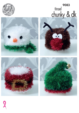 Knitted Toilet Roll Covers in King Cole Tinsel Chunky and Dolly Mix DK (9083)