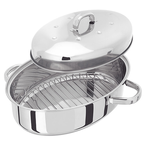 Judge Stainless Steel Oval Roaster With Rack 32 x 22 x 15cm 