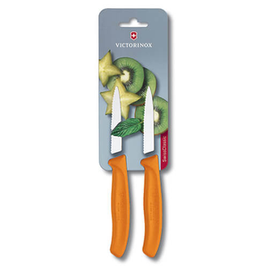 Victorinox Swiss Classic Orange Serrated Paring Knife Twin Pack