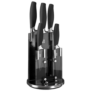 Taylor's Eye Witness Brooklyn Chrome 5 Piece Revolving Knife Block Set