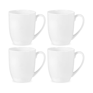 Royal Worcester Serendipity White Set of 4 Barrel Shape Mugs