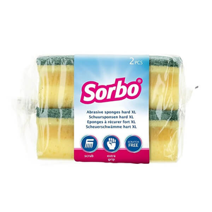 Sorbo Pack of 2 XL Hard Scouring Sponges