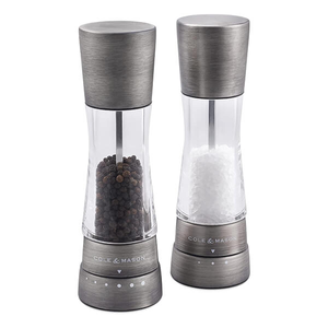 Cole & Mason Gourmet Precision+ Derwent 190mm Clear & Tin Salt & Pepper Mill Gift Set