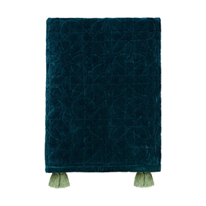 Morris & Co Honeysuckle and Tulip Teal 125x220cm Quilted Throw