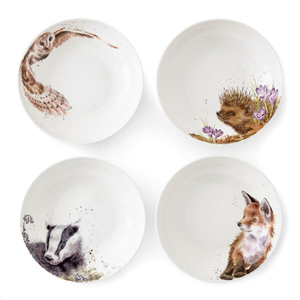 Wrendale Designs Set of 4 Woodland Animals Pasta Bowls