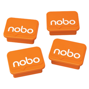 Nobo Whiteboard Magnets 1905327 22 x 18mm Orange Pack of 4