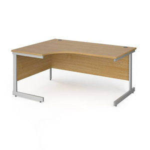 Dams International Contract 25 Left Hand Corner Desk Corner Oak Cantilever 1,600 (W) x 1,200 (D) x 725 (H) mm MFC (Melamine Faced Chipboard)