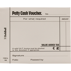 Guildhall Petty Cash Book 103-WHTZ 10.1 x 0.9 x 12.7 cm White
