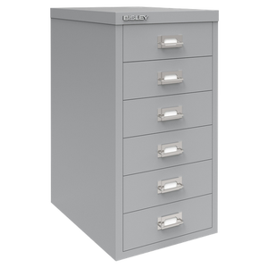Bisley 29 Series Steel Multi Drawer Cabinet 6 Drawers 279 x 380 x 590 mm Silver