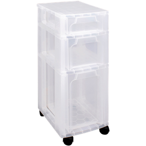 Really Useful Box Slimline PP (Polypropylene) Storage Box 21 L Transparent 24 x 30 x 63 cm
