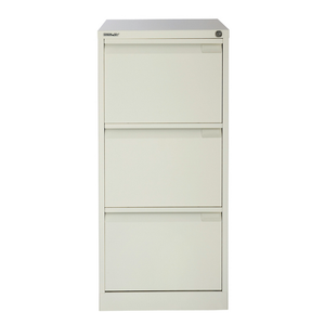 Bisley BS Steel Filing Cabinet 3 Drawers Lockable 470 x 622 x 1,016 mm Chalk White