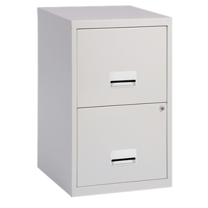 Pierre Henry Maxi Steel Filing Cabinet with 2 Lockable Drawers 400 x 400 x 660 mm Grey