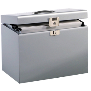 Pierre Henry Filing Box A4 20 Files Metal Silver