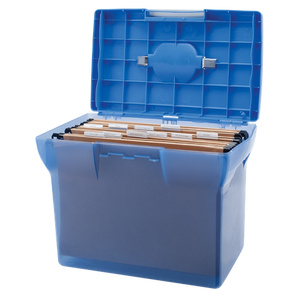 Pierre Henry Filing Box A4 20 Files Plastic Blue