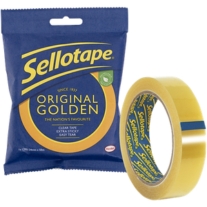 Sellotape Tape Original Golden Gold 24 mm (W) x 50 m (L)