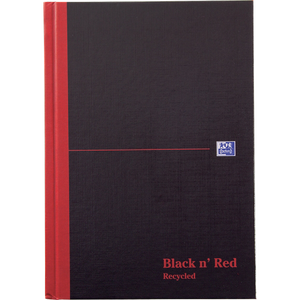 OXFORD Notebook Black n' Red A5 Ruled Casebound Cardboard Hardback Black, Red 192 Pages
