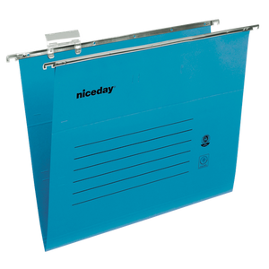 Viking Vertical Suspension File Foolscap V-Base 220 gsm Blue Pack of 50