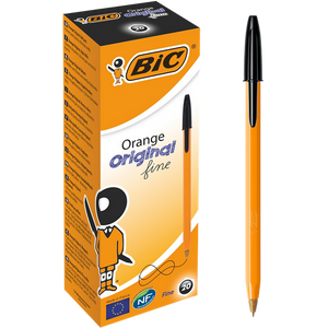 BIC Orange Original Orange Original Ballpoint Pen Black 0.3 mm Fine Ballpoint Pack of 20