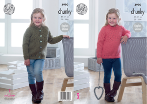 Sweater and Cardigan in King Cole Big Value Chunky (4990)