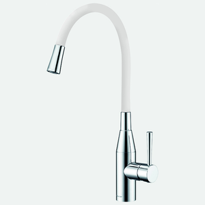 Clearwater Morpho flexi chrome tap white spout