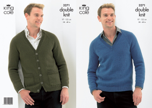 Sweater and Cardigan in King Cole Merino Blend DK (3271)