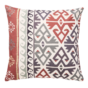 Crown Imperial Embroidered Cushion 50cm x 50cm, Red
