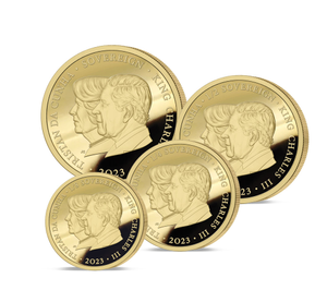The 2023 King Charles III Coronation Double Portrait Gold Deluxe Sovereign Proof Set