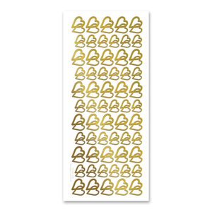 Entwined Hearts Gold Foil Self Adhesive Peel Off Vinyl Stickers