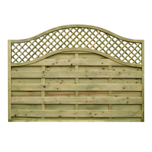 6FT x 4FT Omega Lattice Decorative Fence Panel - Pressure Treated Green/Natural