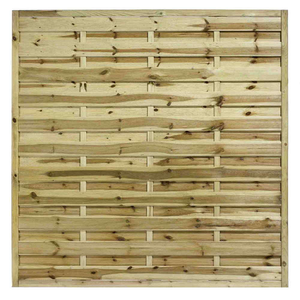 6FT x 6FT Horizontal Hit &amp; Miss Panel - Pressure Treated Green/Natural