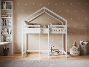 Flair Nook House Mid Sleeper White Wooden