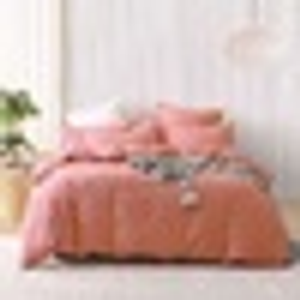 Stone Washed Quilt Cover Set Rust