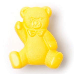 Milward Buttons - Size 17mm, Teddy Bear, Yellow, Pack of 3