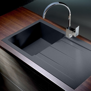 Pyramis Alazia composite black single bowl sink