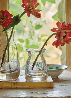 Black Toast Small Crystal Glass Vase