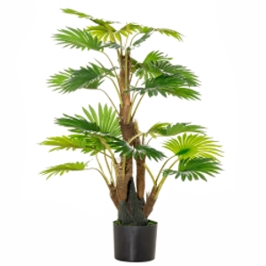 HOMCOM Artificial Tropical Palm Tree Fake Decorative Plant in Nursery Pot for Indoor Décor