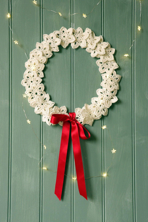 Christmas Snowflake Crochet Wreath