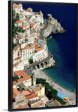 Italy, Campania, Amalfi Coast, view over town and coast