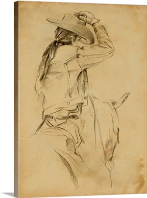 Cowgirl On Horseback II