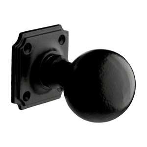 Alveley Wrought Iron Rustic Tudor Mortice Door Knob - Black Iron - Designer Levers