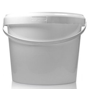 2.5L White Plastic Bucket With Handle With T/E Lid