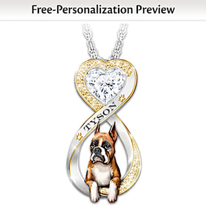 Always In My Heart Boxer Personalized Pendant Necklace