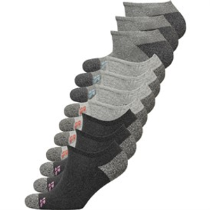 Sport x Fit Womens Ten Pack Cushioned No Show Socks Grey