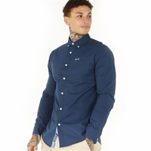 Bench Mens Oxford Long Sleeve Shirt Navy