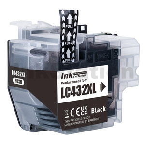 Compatible Brother LC-432XLBK Black High Yield Ink Cartridge - 3,000 pages