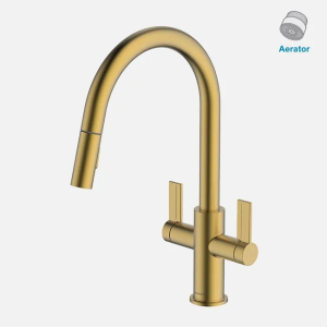 Clearwater Kira Twin Lever Pullout Tap Brass PVD