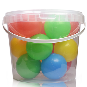 2.5L Clear Plastic Bucket With Handle & T/E Lid