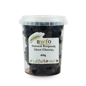 Glace Cherries, Natural Colour - Dark Burgundy 400g