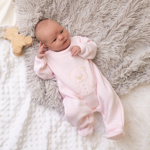 Pink Teddy Knitted Onesie